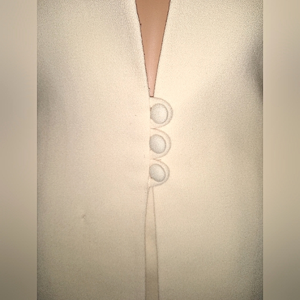 Vintage Elegant Cream Long Sleeve Jacket Wedding Skirt Suit - Picture 4 of 8